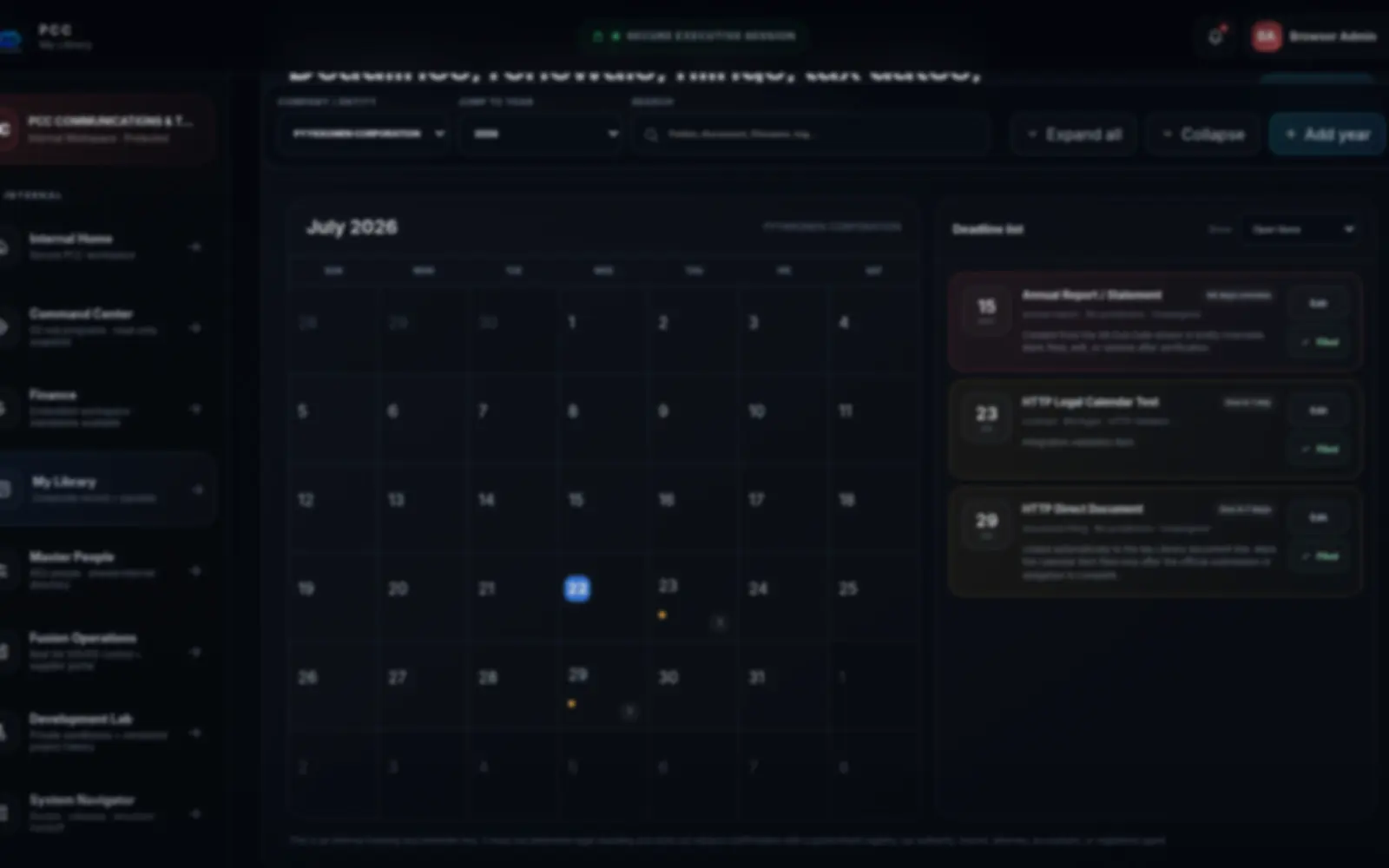 Soft-focus controlled records library